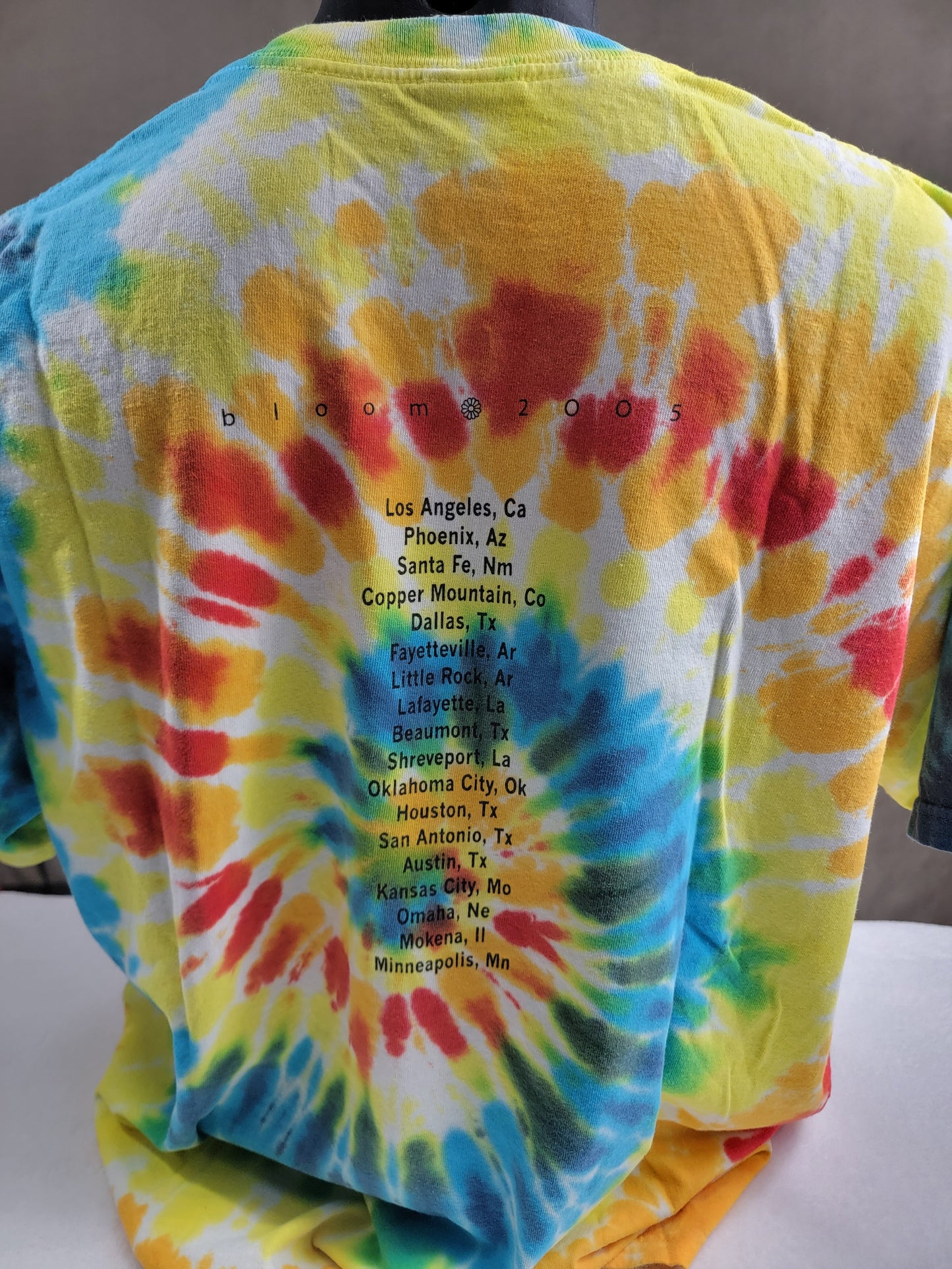 Eric Johnson Bloom 2005 Concert T-Shirt Size L tie dye. VINTAGE