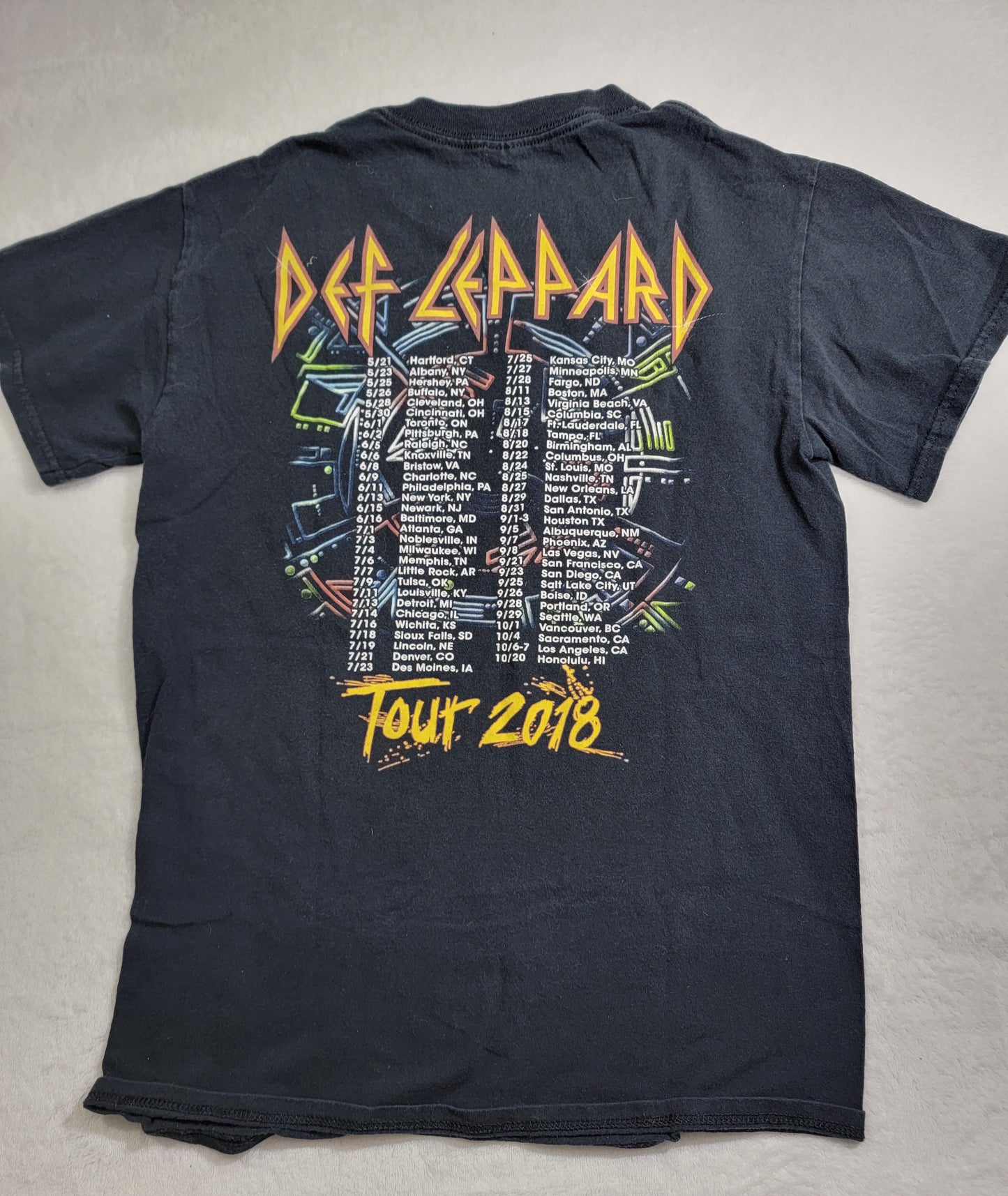 Def Leppard 2018 Concert Tour T-Shirt Size S Gildan