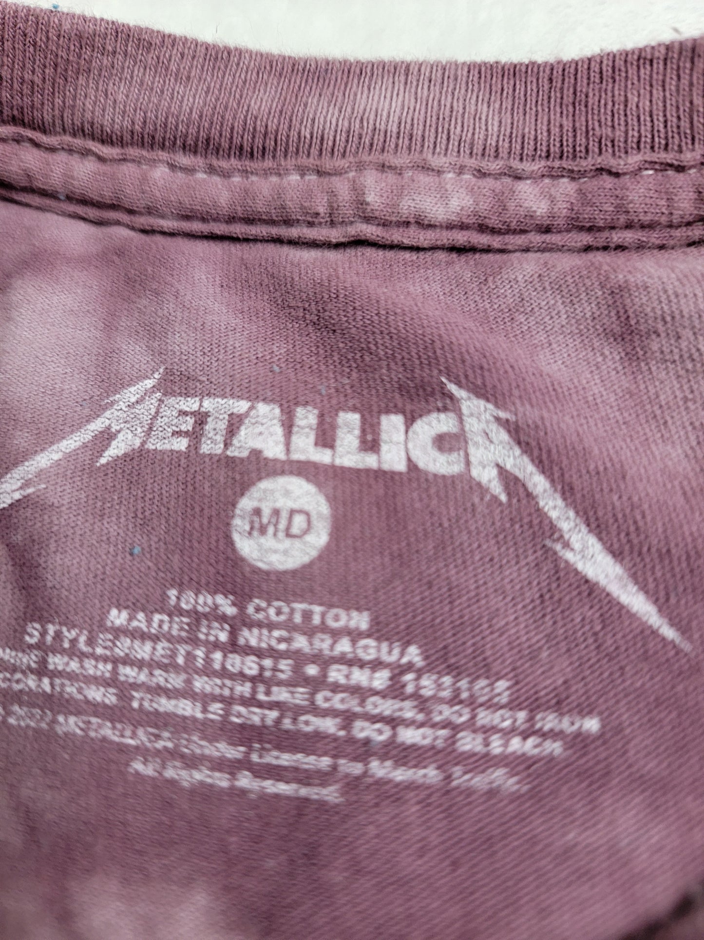 Metallica Master of Puppets Long Sleeve T-Shirt Size M tie dye