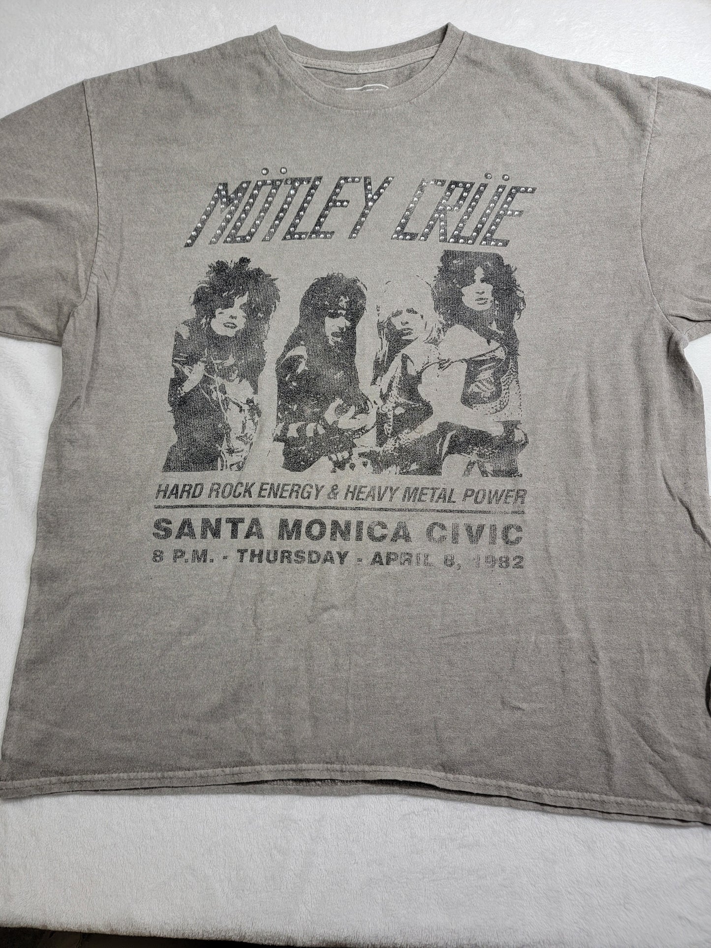 Motley Crue Rhinestone 1982 Concert T-shirt Size Large