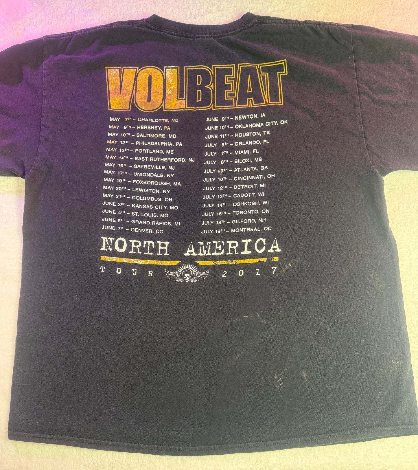 VOLBEAT 2017 North American Tour Concert T-Shirt Size XL
