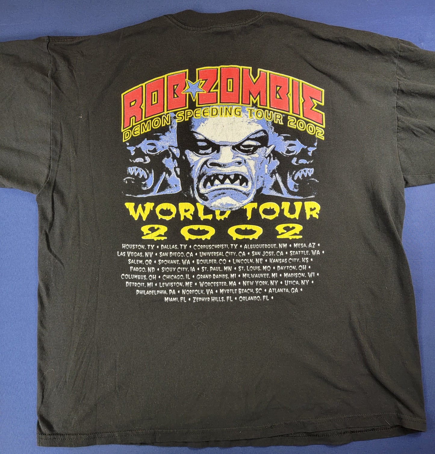 2002 ROB ZOMBIE TOUR SHIRT XL. VINTAGE