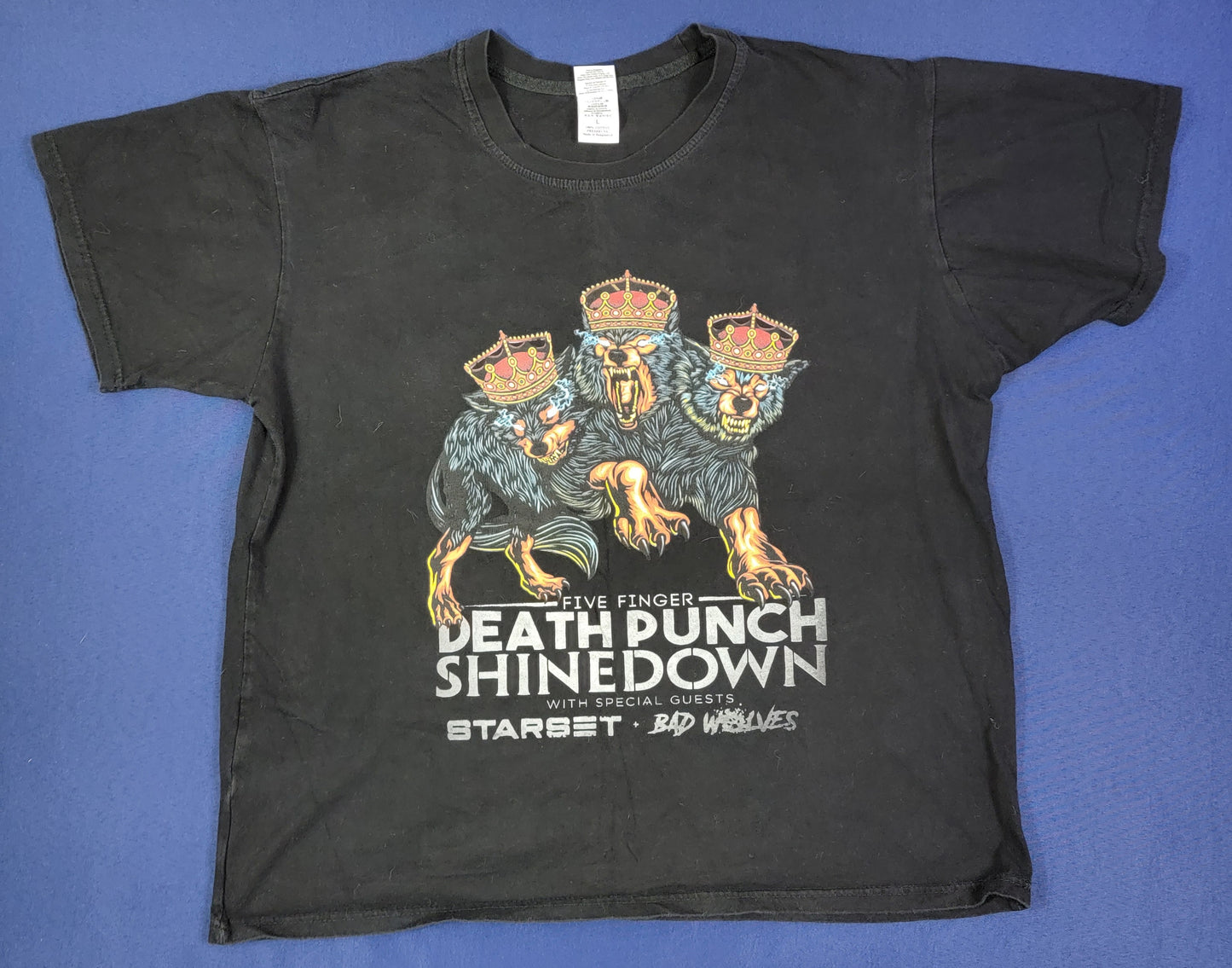 Five Finger Death Punch Shinedown Bad Wolves 2018 Tour Concert T-Shirt Large