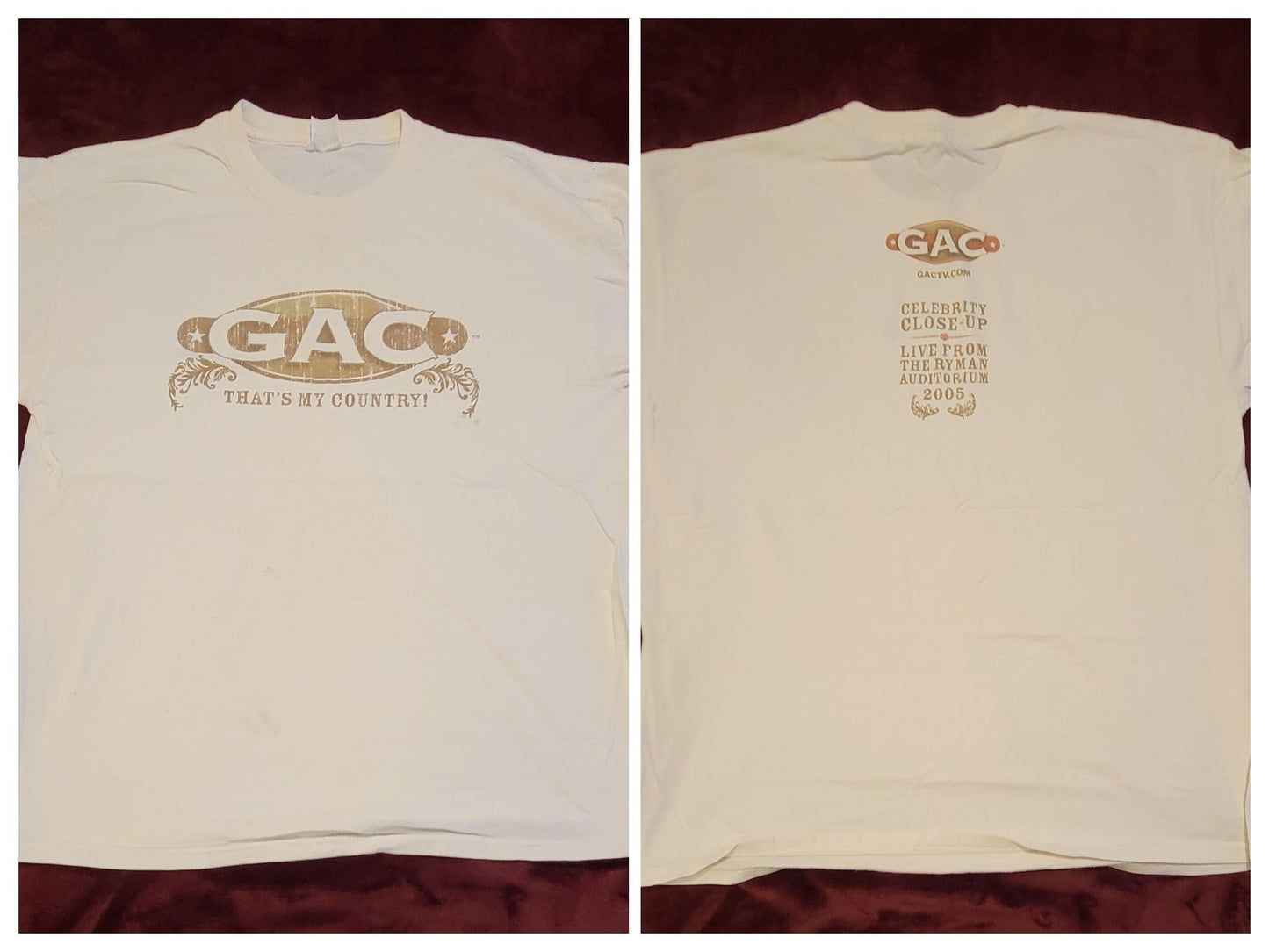 GAC 2005 Celebrity Close Up Live at the Ryman Concert T-Shirt Large. VINTAGE