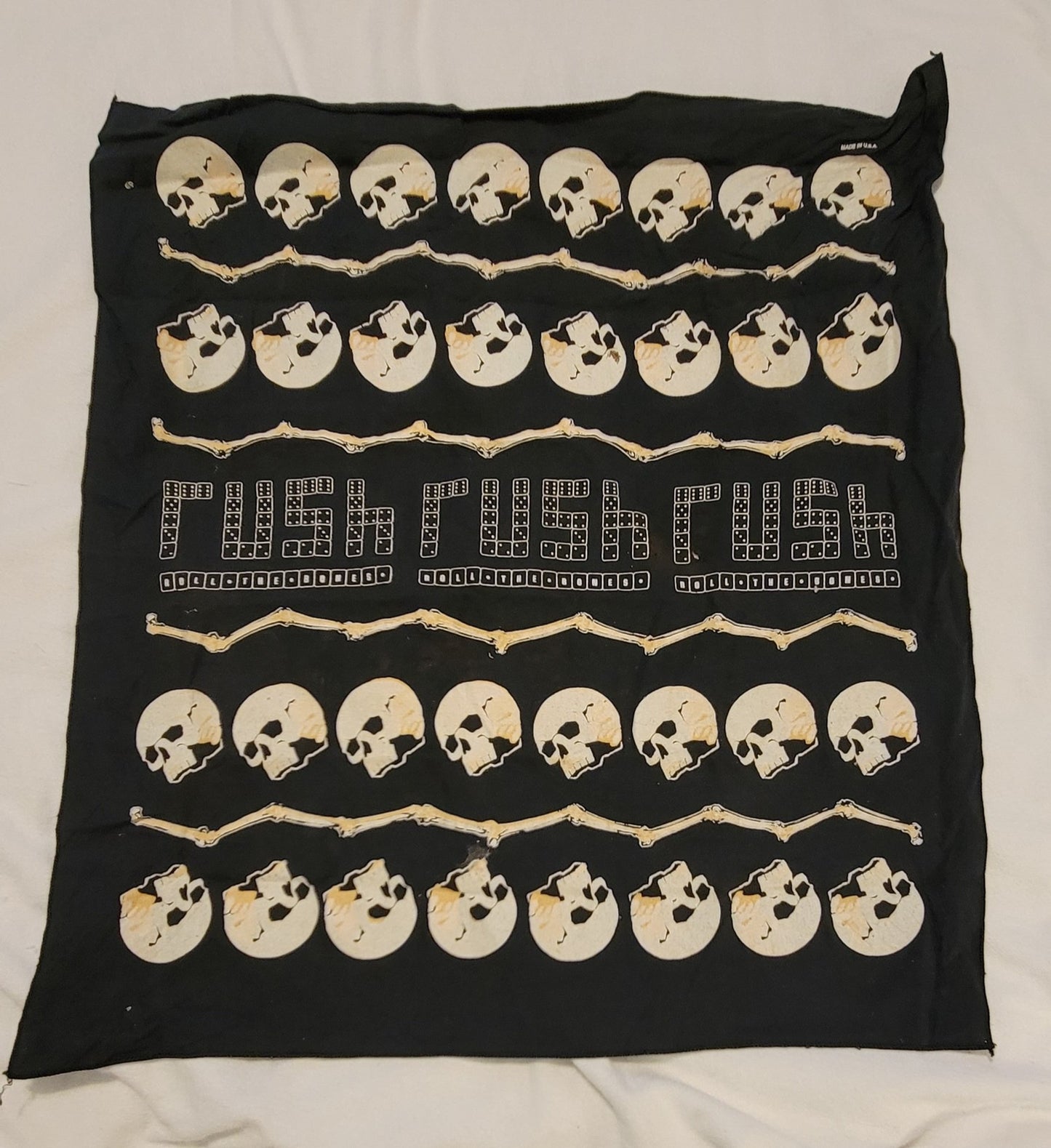 Rush 1991 Roll the Bones Bandana Vintage