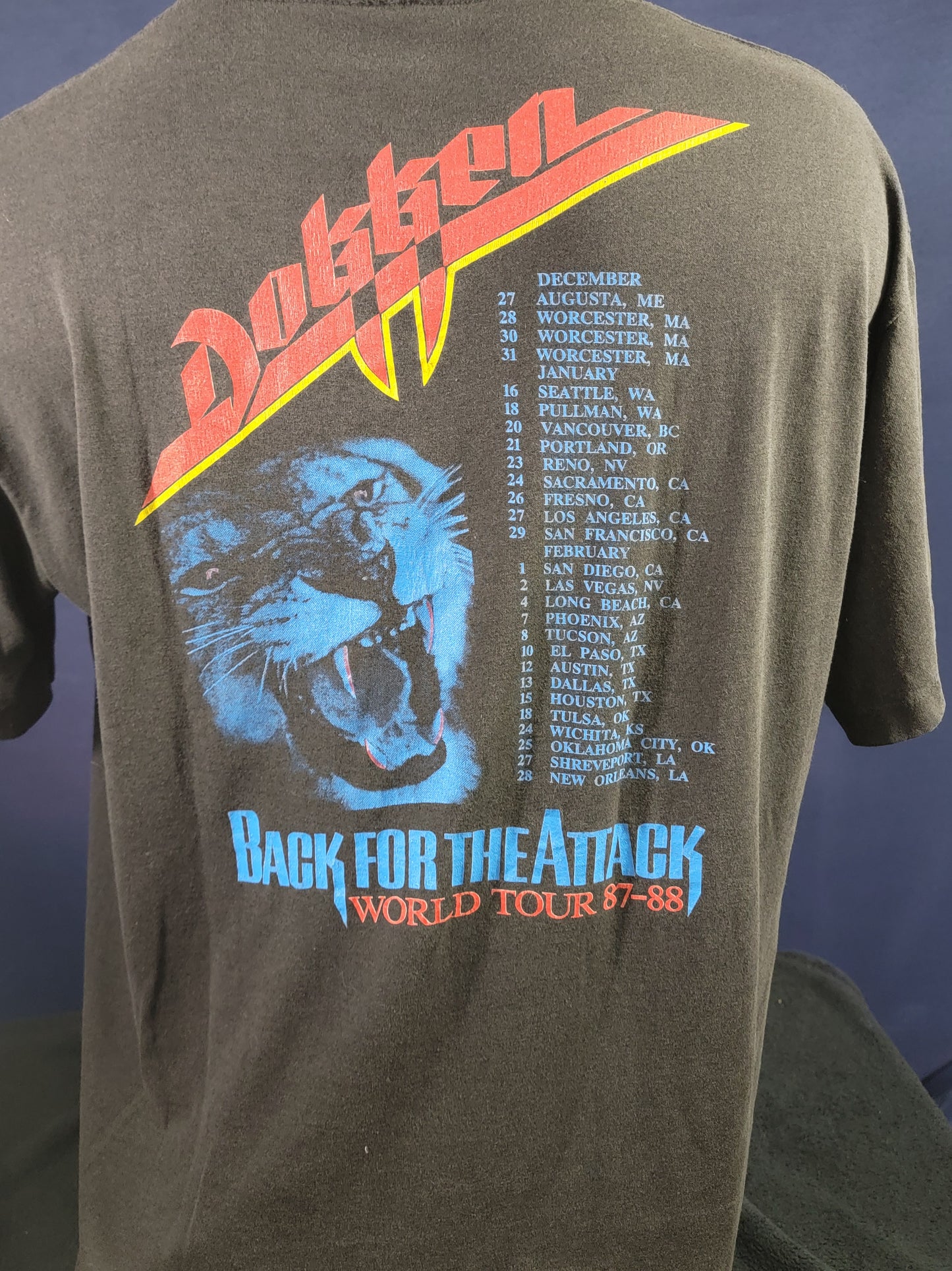 Original Vintage DOKKEN 1987-88 Tour Concert T-Shirt