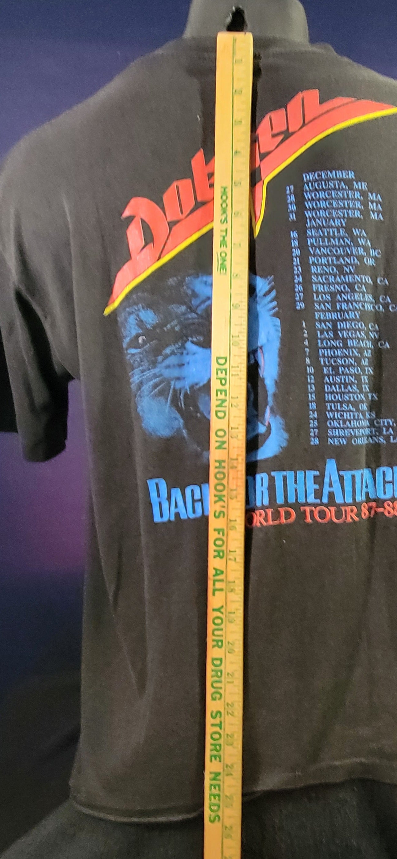 Original Vintage DOKKEN 1987-88 Tour Concert T-Shirt