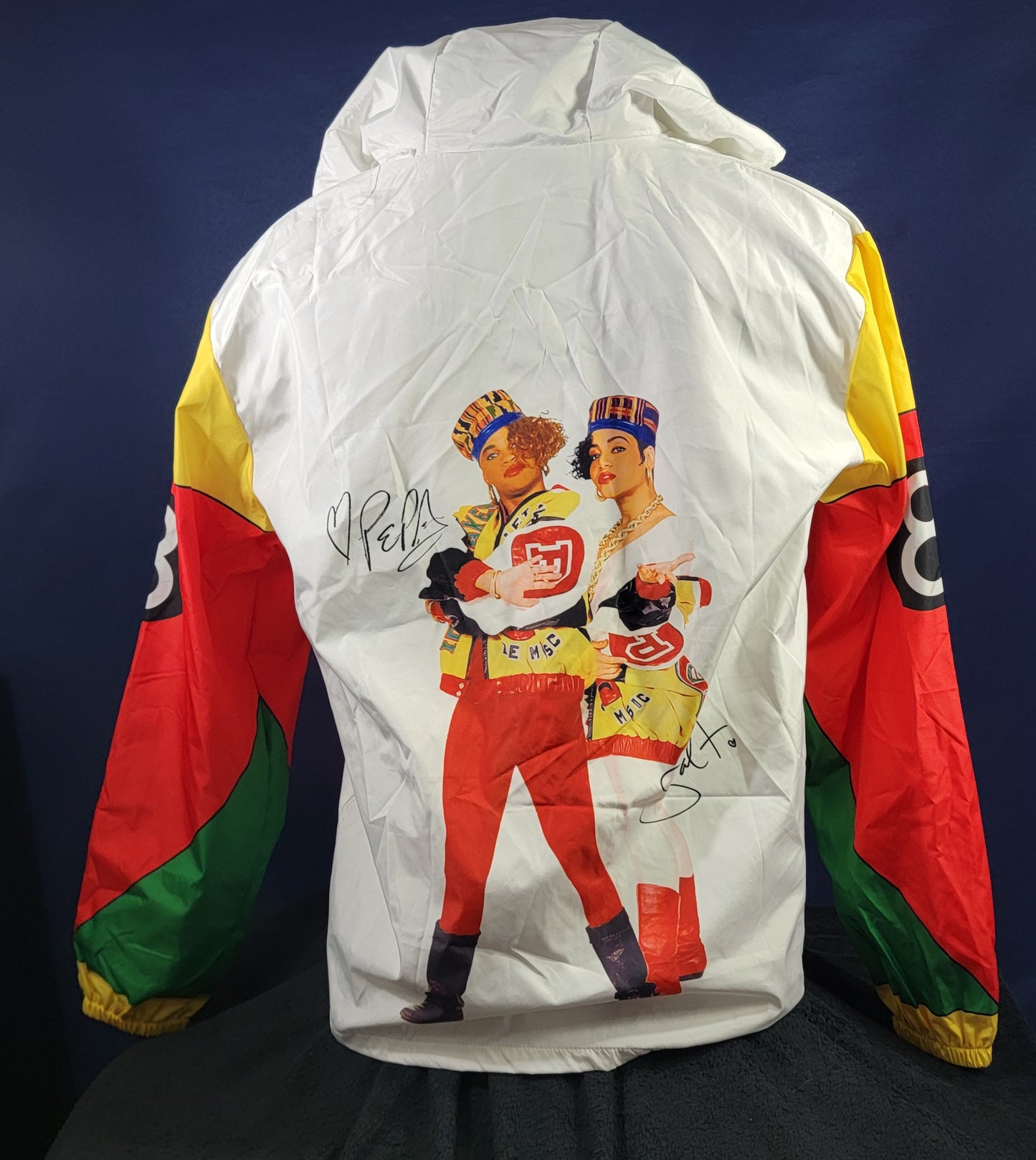 SALT-N-PEPA Nylon Hooded Jacket Size Large NEW Ball Idol Maker 90s Rap Hip Hop