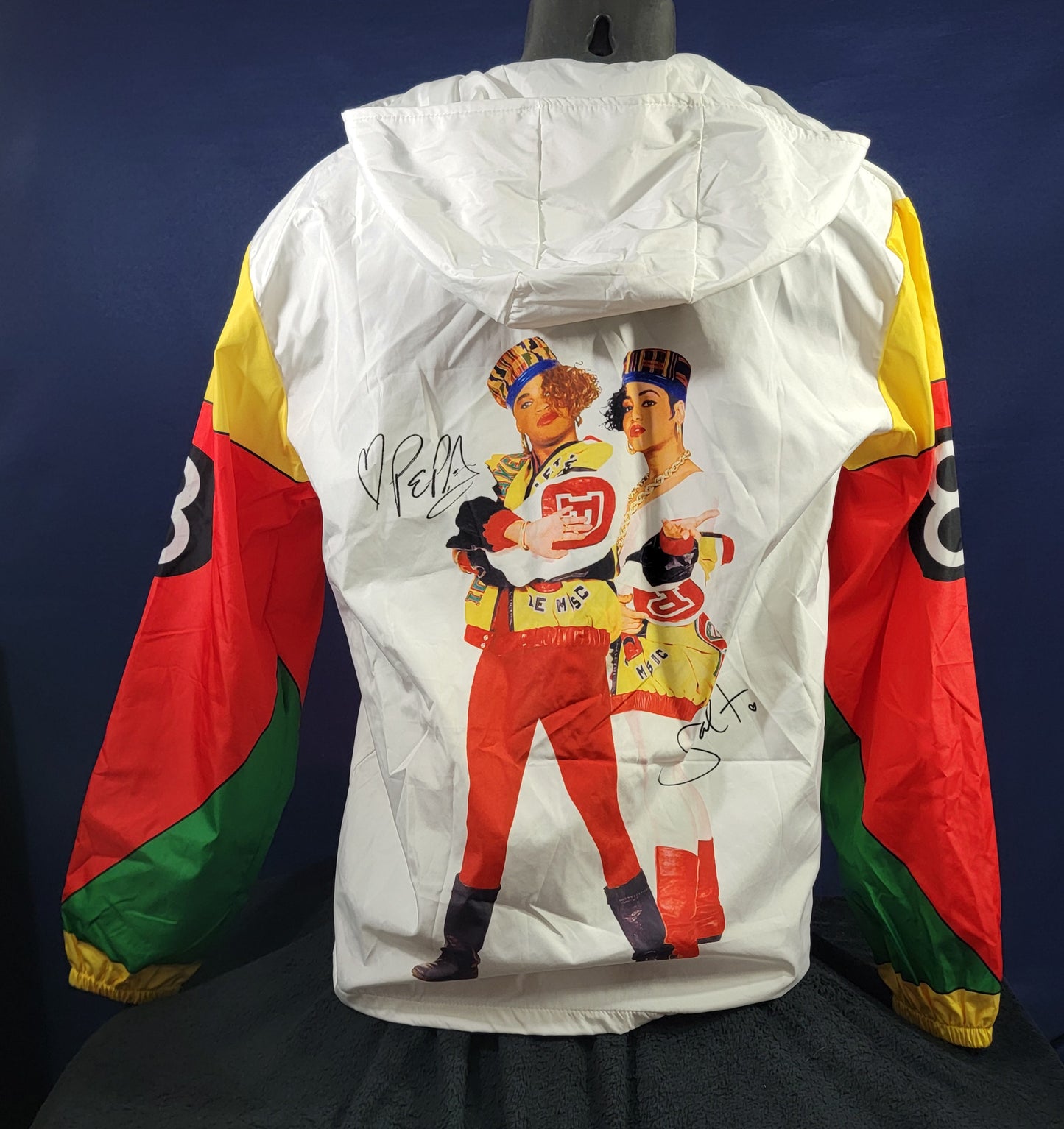 SALT-N-PEPA Nylon Hooded Jacket Size Large NEW Ball Idol Maker 90s Rap Hip Hop