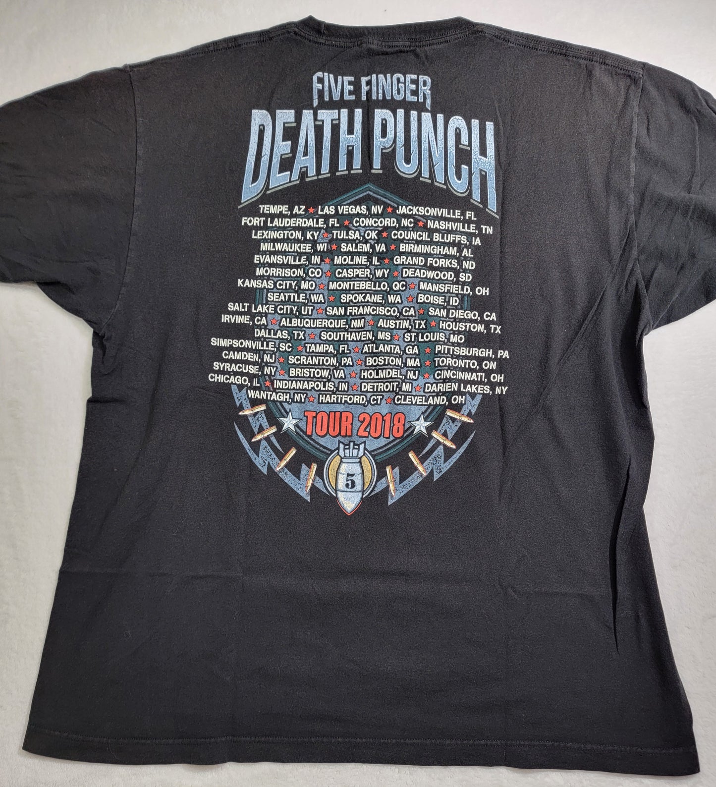 FFDP Five Finger Death Punch 2018 Concert Tour T-shirt 2X