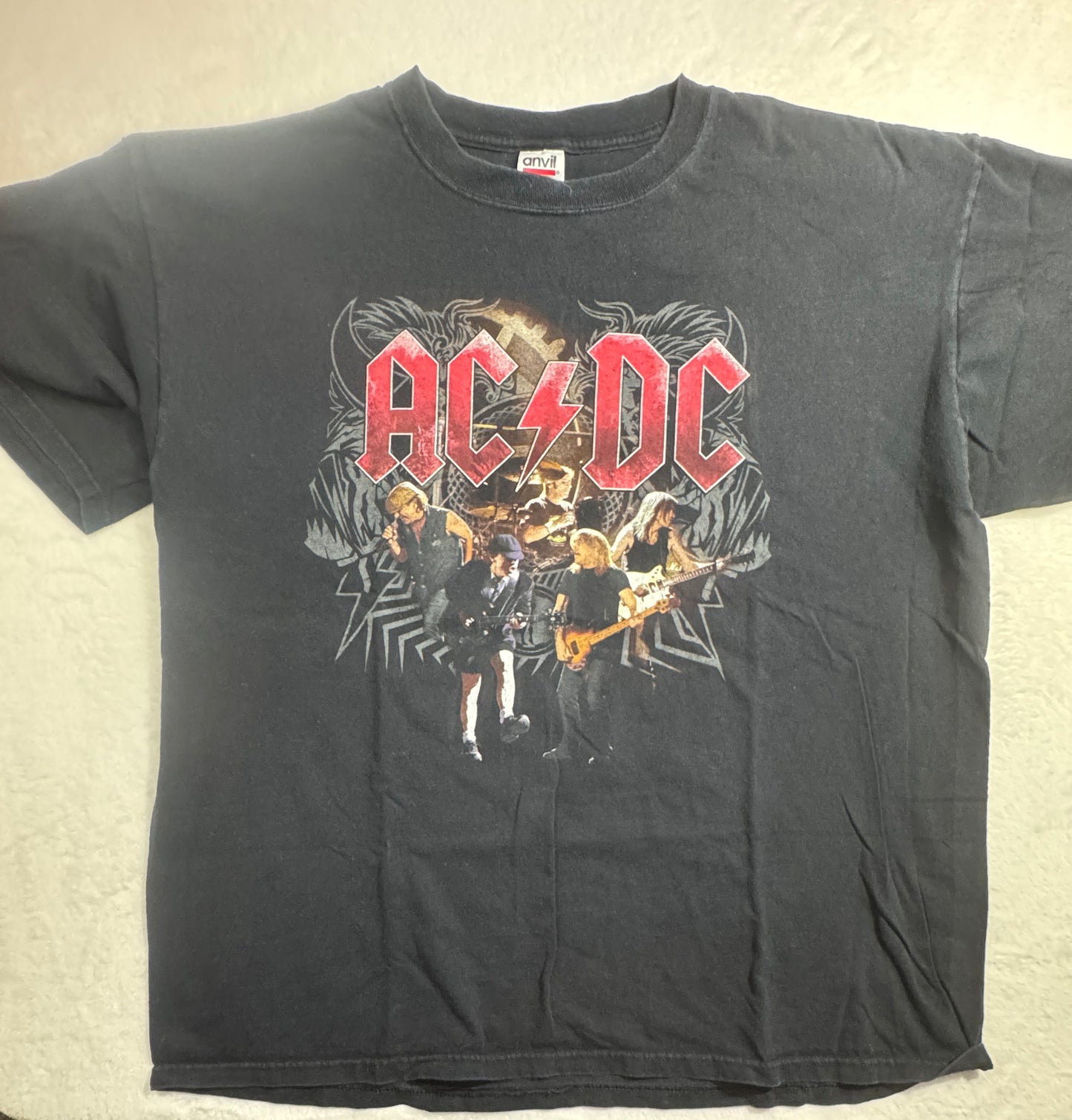 AC/DC 2008-2009 Black Ice Tour Concert T-Shirt Size 2XL ANVIL