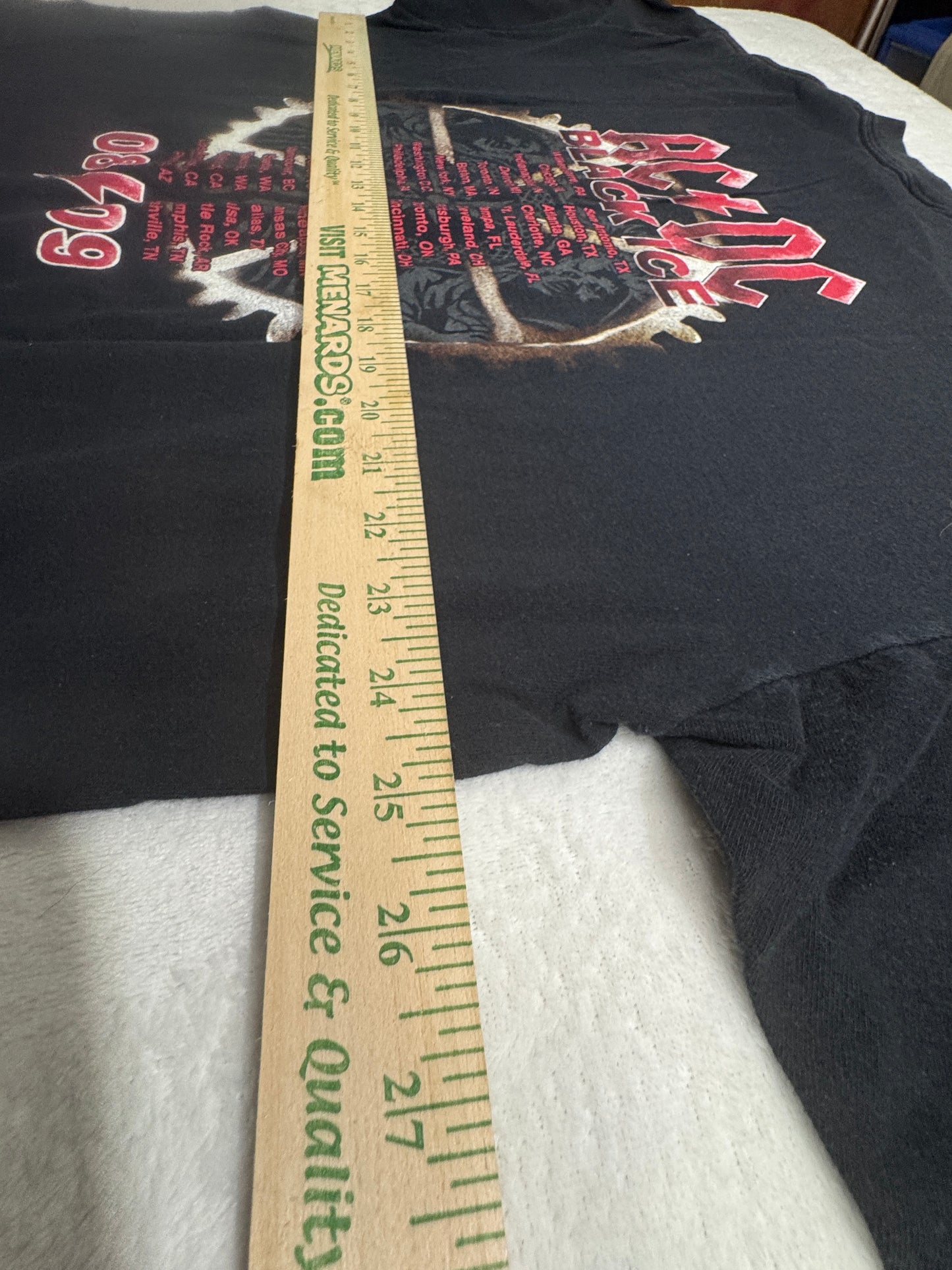 AC/DC 2008-2009 Black Ice Tour Concert T-Shirt Size 2XL ANVIL