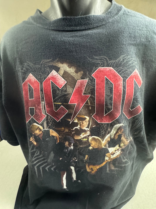 AC/DC 2008-2009 Black Ice Tour Concert T-Shirt Size 2XL ANVIL