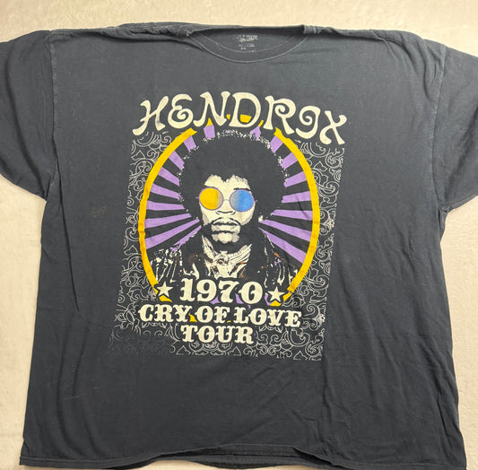 Jimi Hendrix 1970 Cry Of Love Tour T-Shirt Size 3X