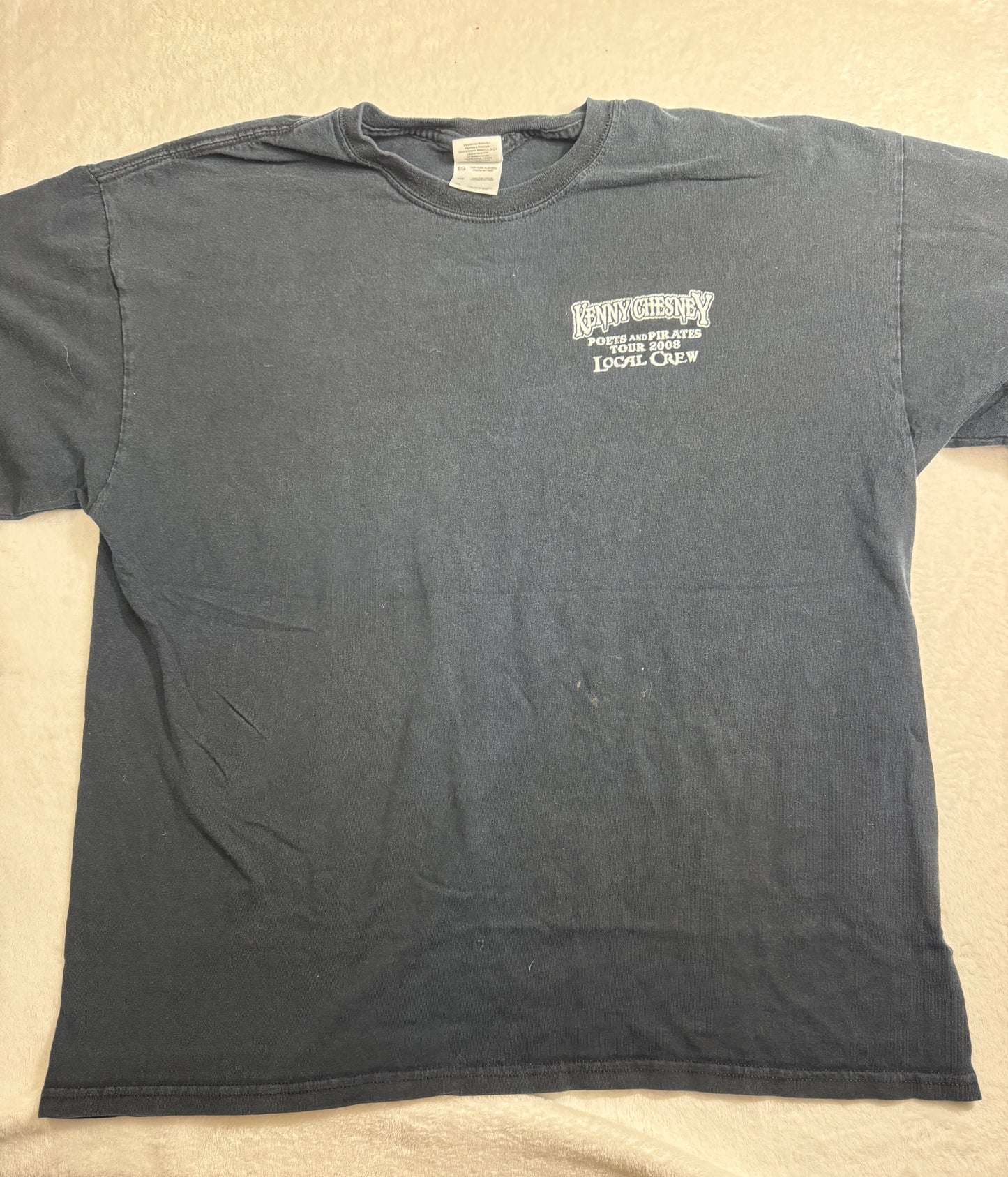 Kenny Chesney 2008 Poets and Pirates Concert T-Shirt Local Crew GILDAN size XL