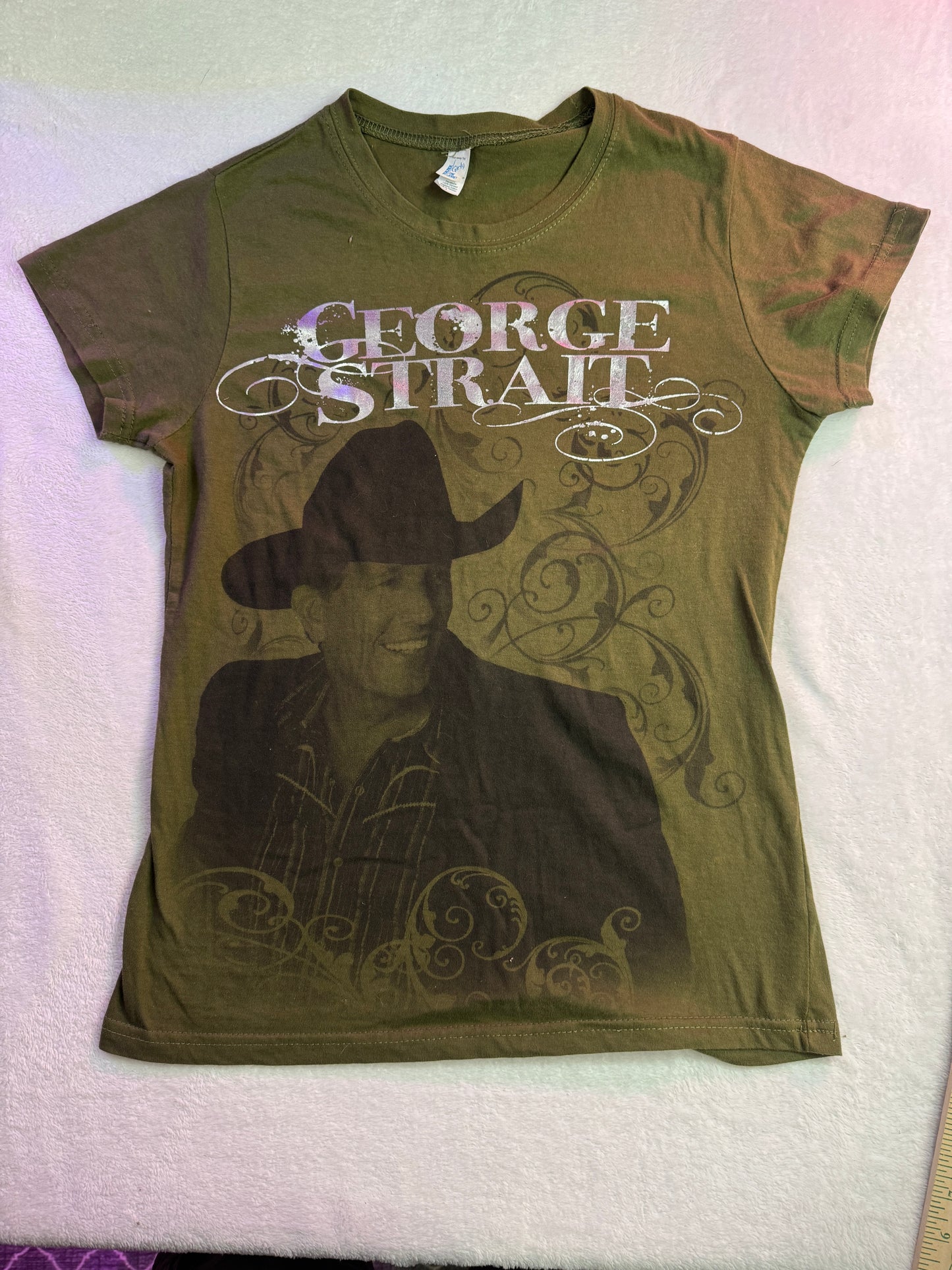 George Strait 2010 Cowboy Rides Away Tour Concert T-Shirt Women's Large