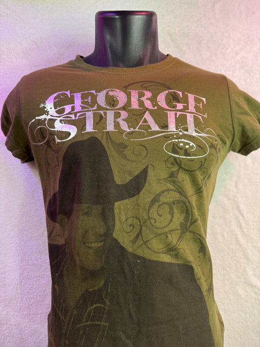 George Strait 2010 Cowboy Rides Away Tour Concert T-Shirt Women's Large