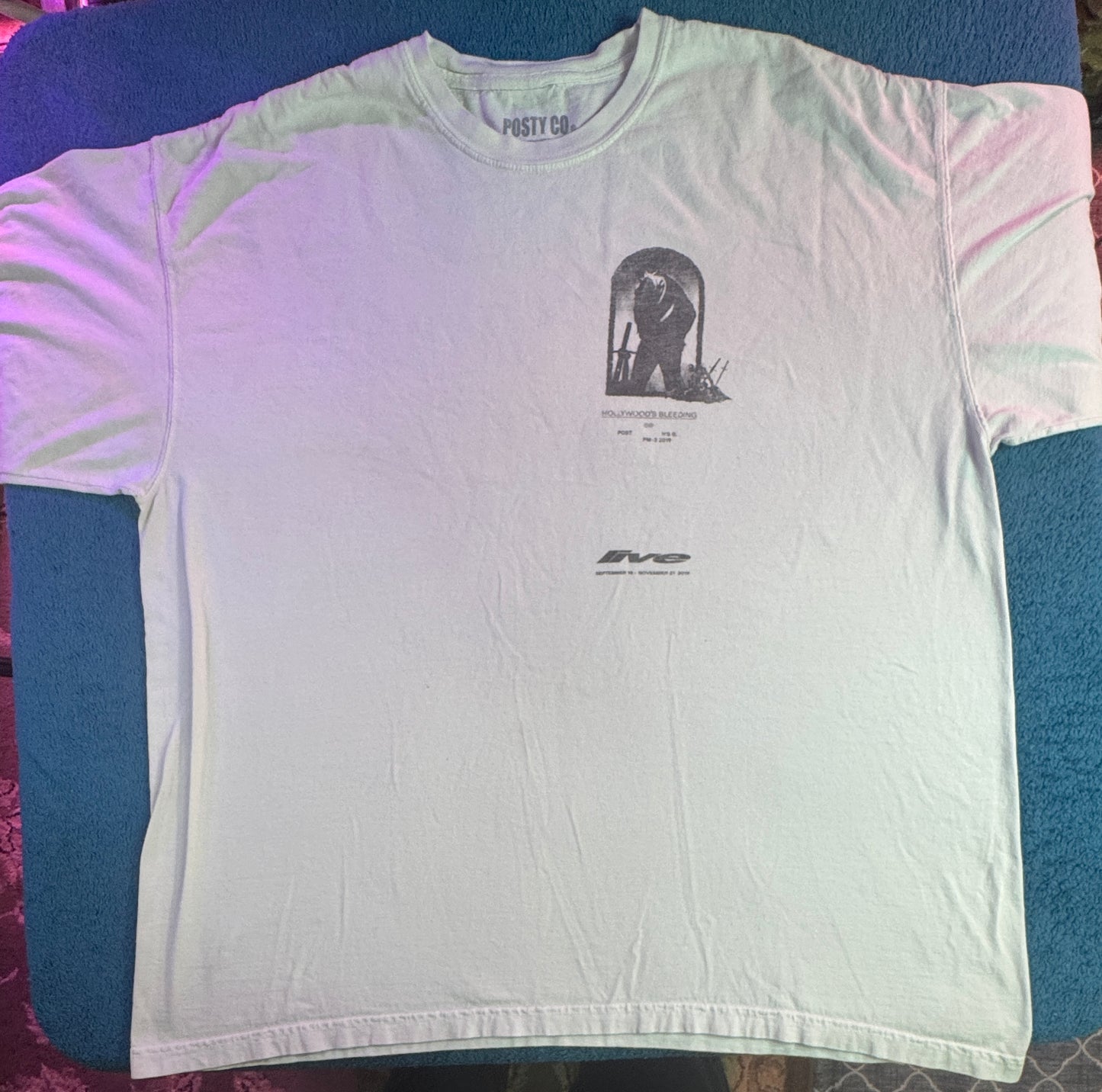 2019 Post Malone Hollywood's Bleeding Concert T-shirt size 2XL