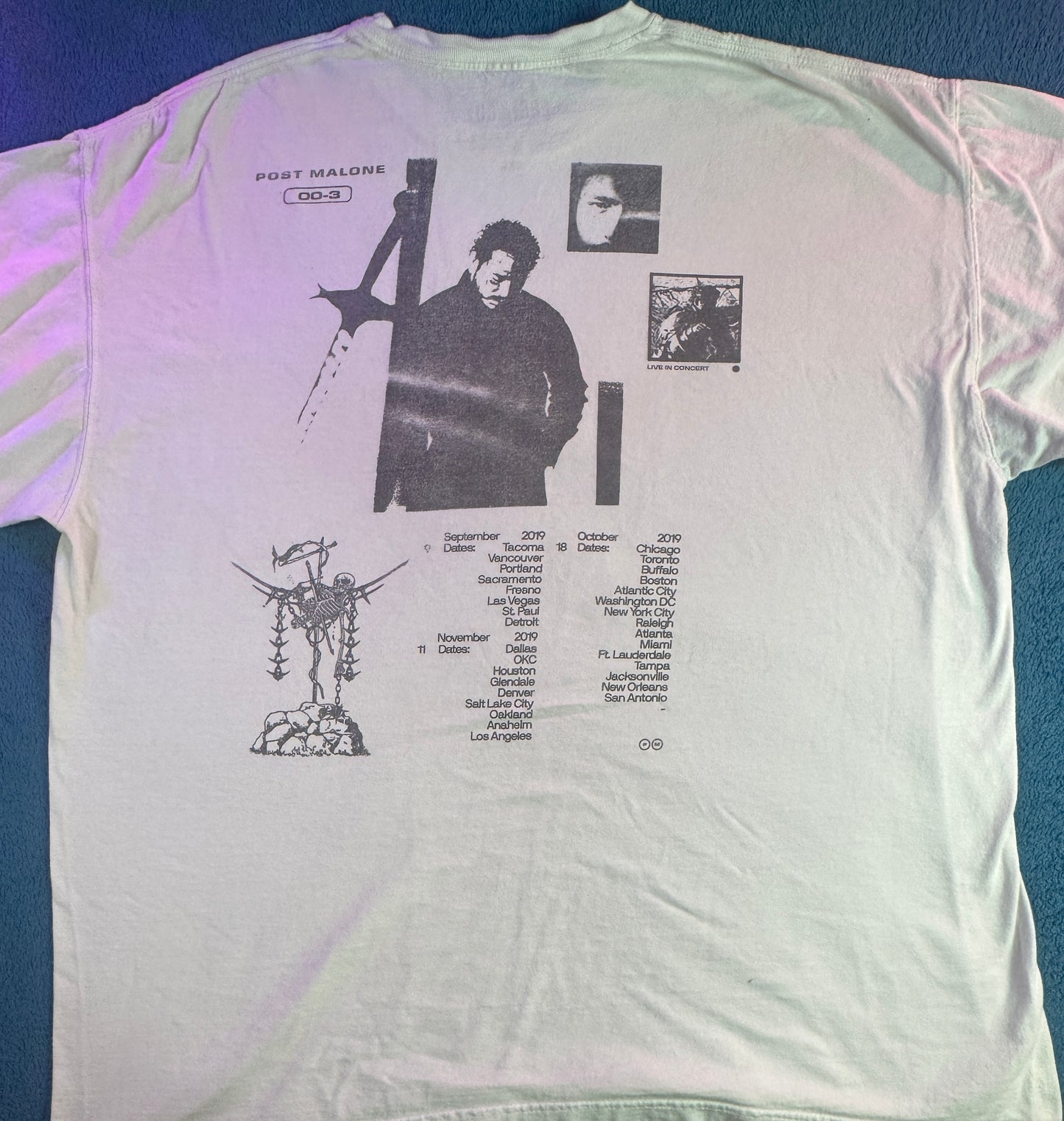 2019 Post Malone Hollywood's Bleeding Concert T-shirt size 2XL