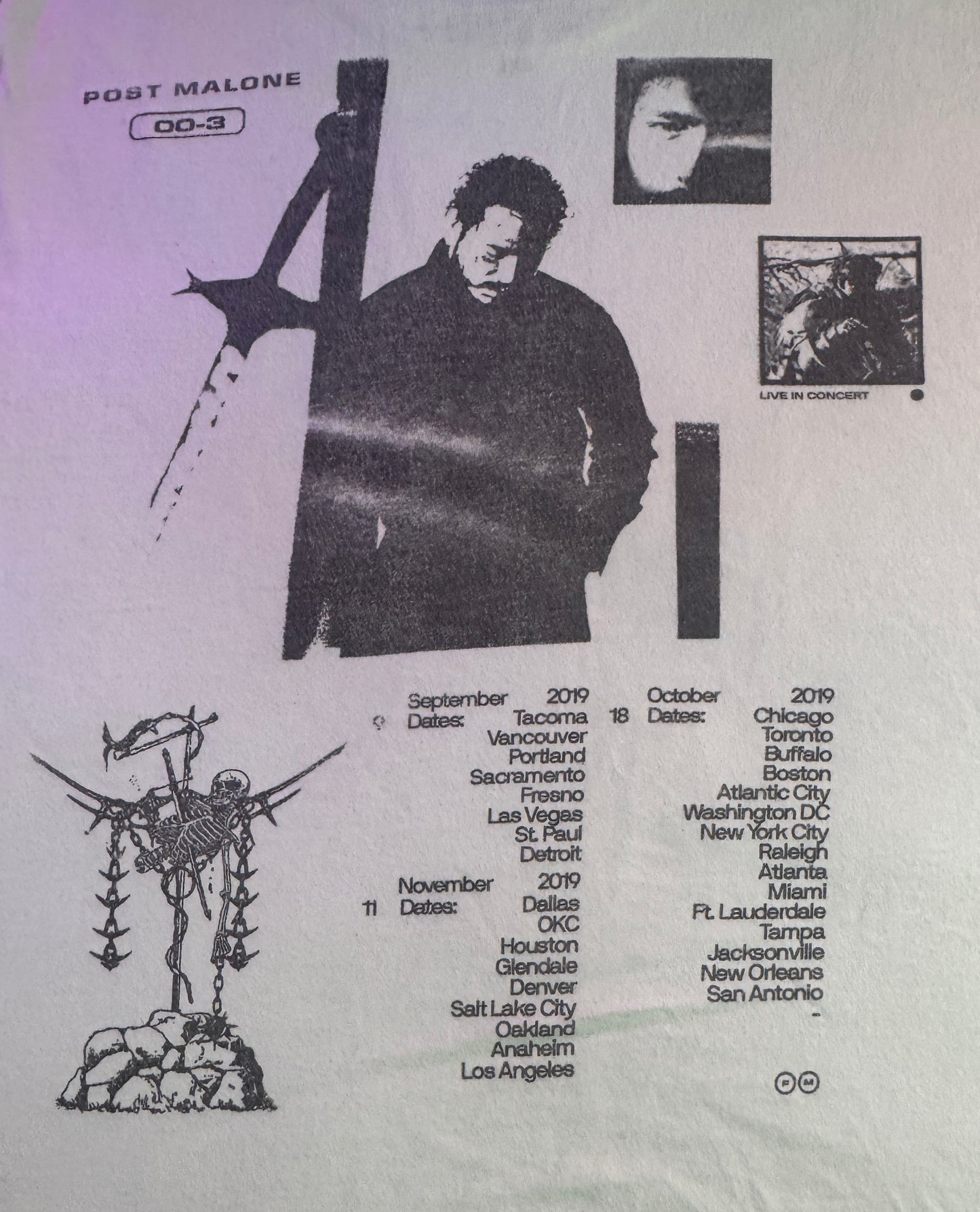 2019 Post Malone Hollywood's Bleeding Concert T-shirt size 2XL