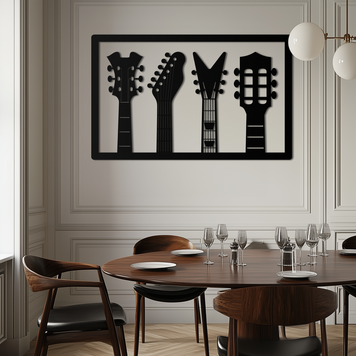 Guitar Neck Metal Wall Art - Modern Music Lover’s Decor- KAF258