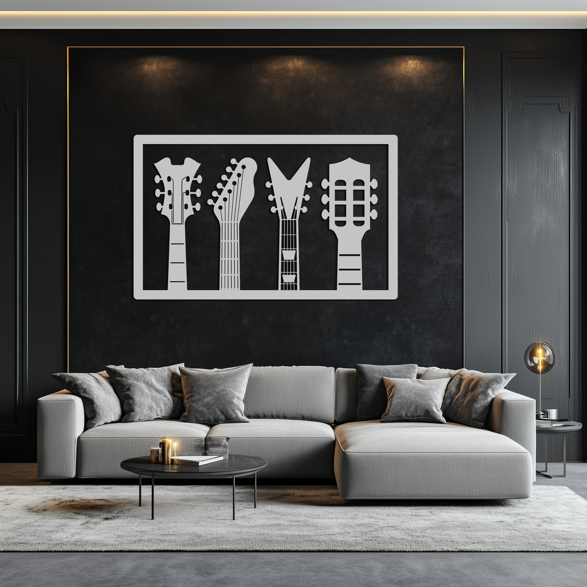 Guitar Neck Metal Wall Art - Modern Music Lover’s Decor- KAF258