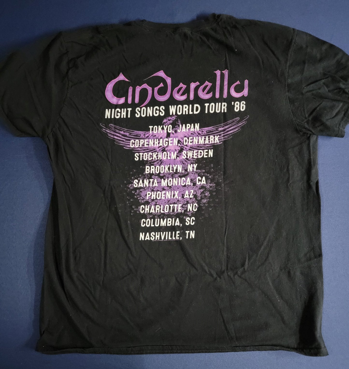 1986 Cinderella Night Songs Tour Shirt 2XL