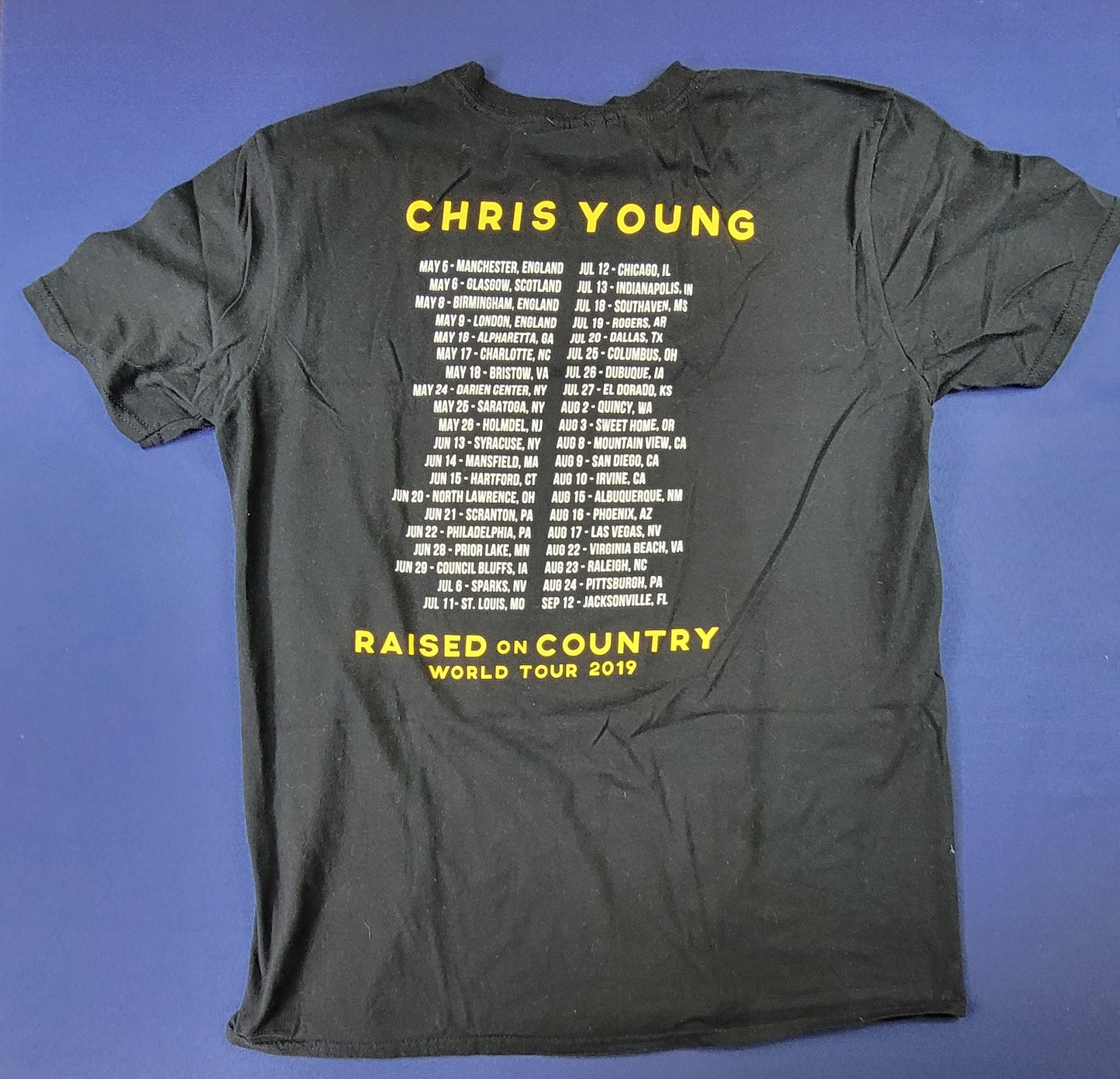 Chris Young 2019 Raised On Country Concert Tour T-Shirt Large