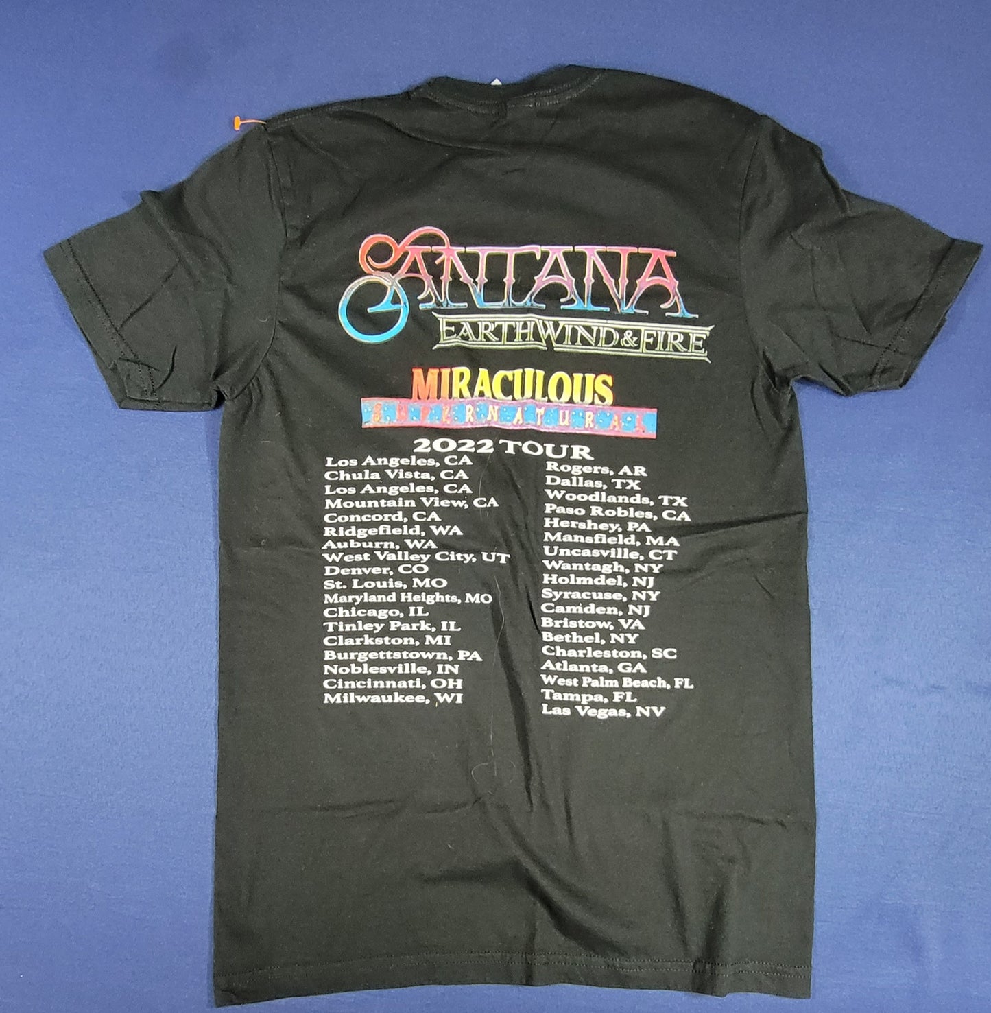 Santana / Earth Wind & Fire 2022 Tour Concert T-Shirt Small