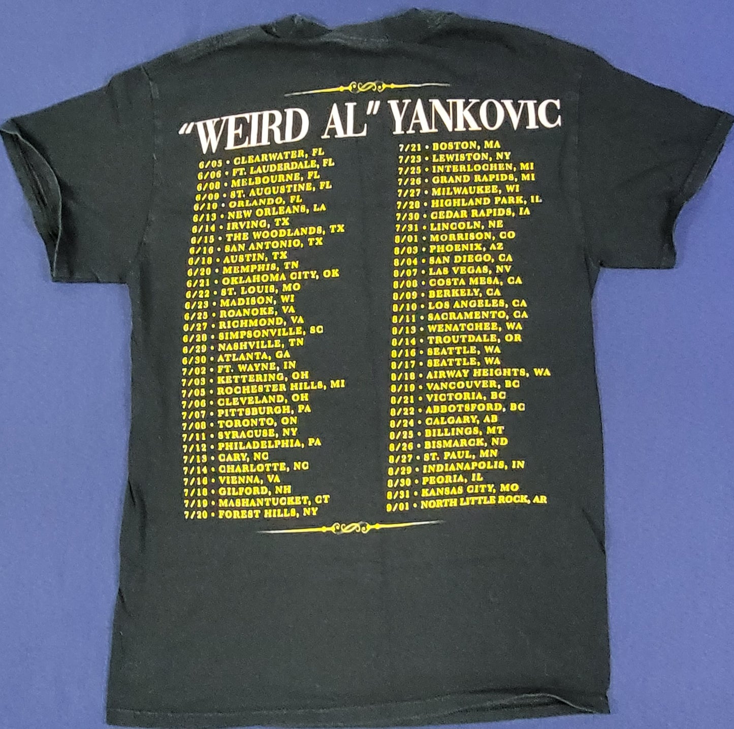 "Weird Al" Yankovic 2019 Strings Attached Tour Concert T-Shirt SMALL