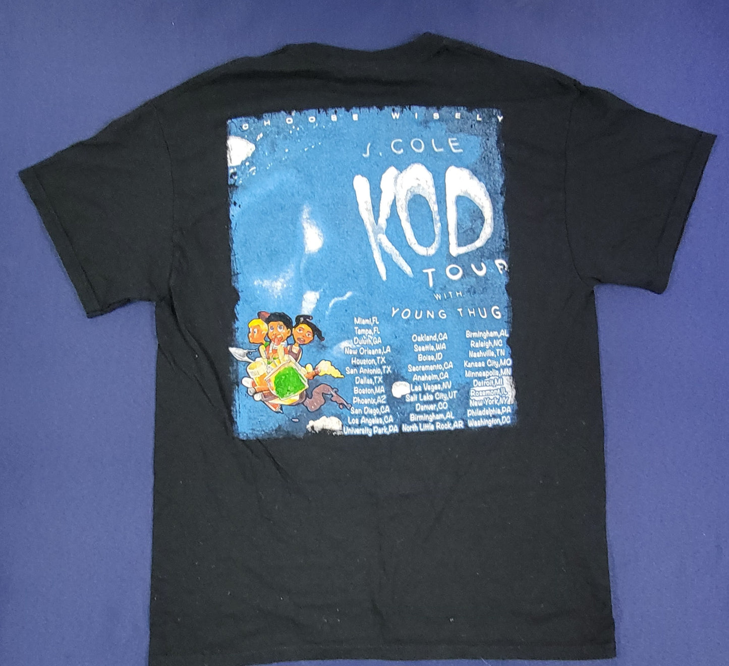 J. Cole   Young Thug  KOD Tour Concert T-Shirt Large