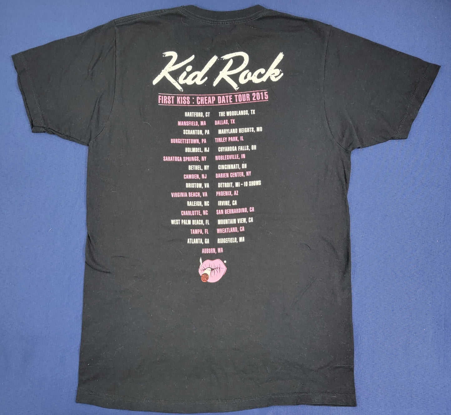 Kid Rock 2015 First Kiss Cheap Date Tour Concert T-shirt