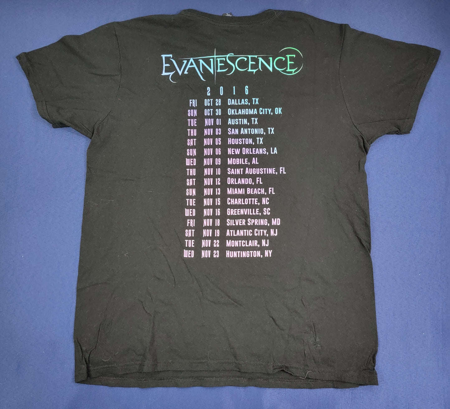 Evanescence 2016 Concert T-shirt Large