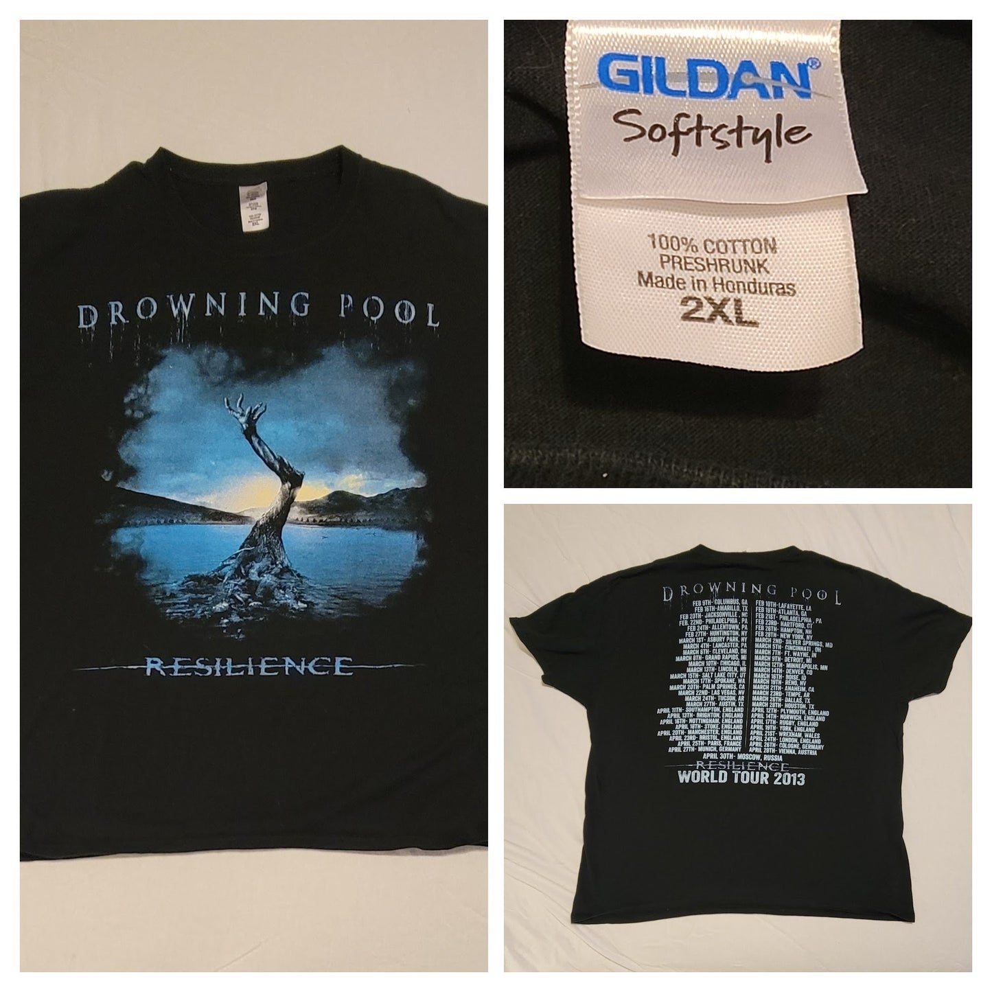 Drowning Pool 2013 Resilience World Tour Concert T-Shirt 2XL