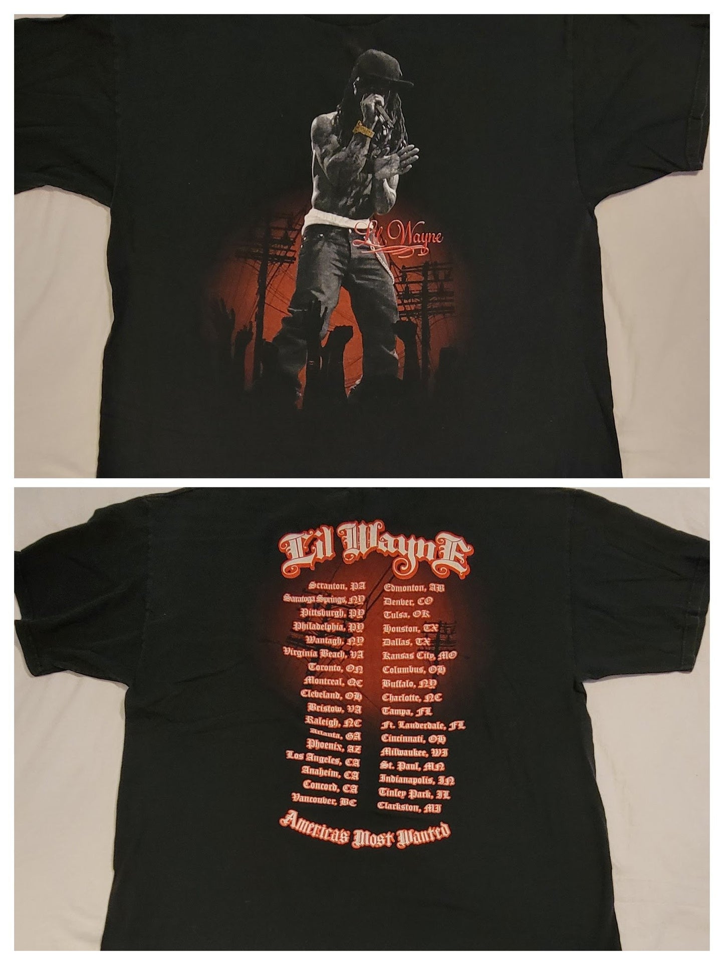 Lil' Wayne 2013 America's Most Wanted Tour Concert T-Shirt 2X