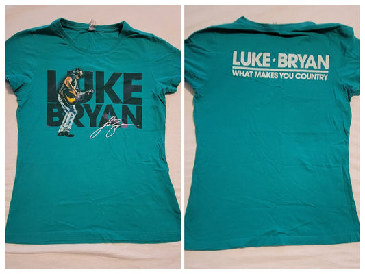 Luke Bryan 2018 What Makes You Country Tour Concert T-Shirt Medium Teal