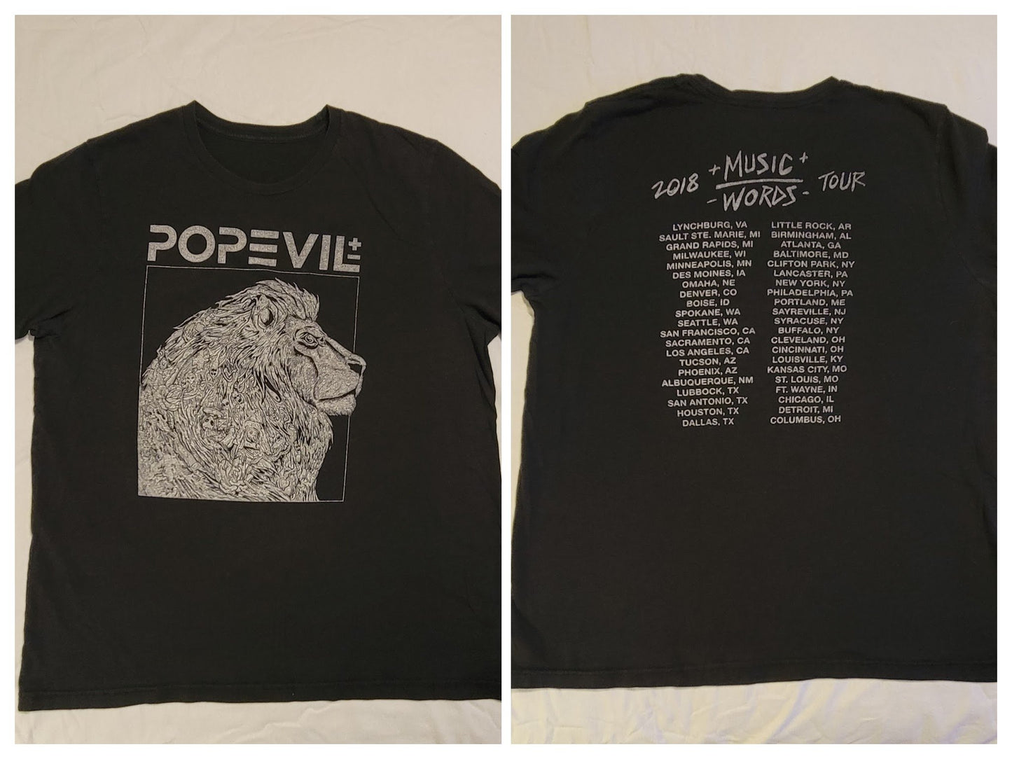 Pop Evil 2018 Music Over Words Tour Concert T-Shirt 2X