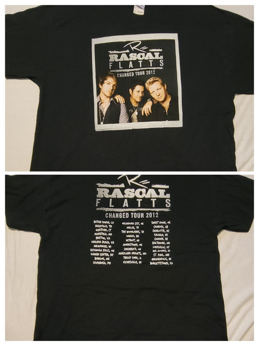 Rascal Flatts 2012 Changed Tour Concert T-Shirt XL